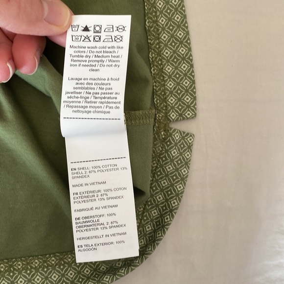 Wrinkle-Free Printed Polo with Contrast Collar XX-Large / Regular Fit / Green - Picture 7 of 7